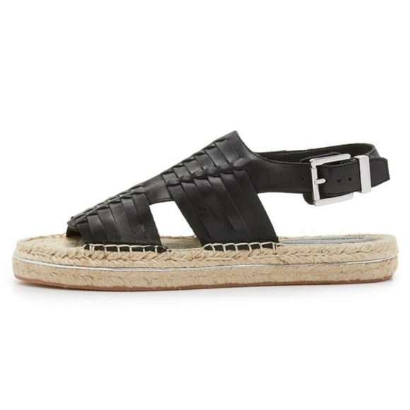 Rebecca Minkoff Womens Gabriel Sandal Black Leather Slingback Espadrille Size 10 - Picture 12 of 12